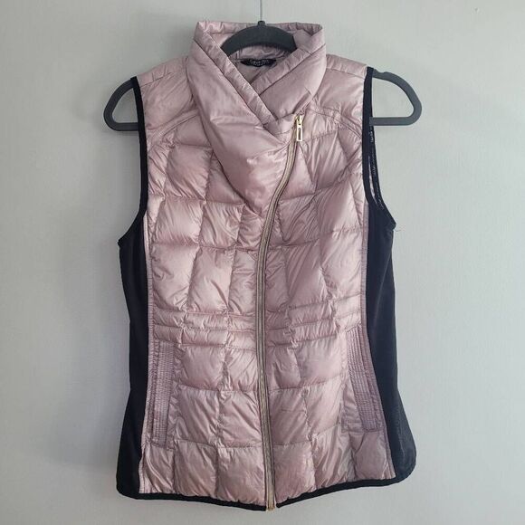 Calvin Klein performance pastel pink down sleeveless vest asymmetric details - Picture 1 of 12